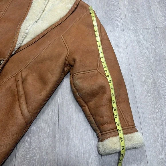 Vintage 1980's Sheepskin Shearling Long Coat Women's Small Hugo Buscati Rare!! - Picture 15 of 16
